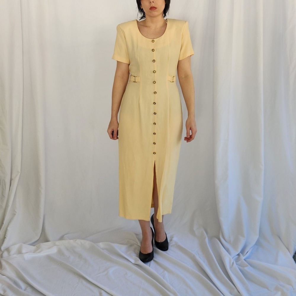 90s Yellow Midi Dress